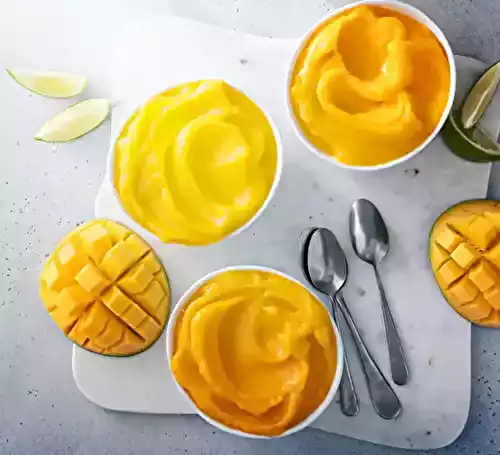 Glace a la mangue naturelle - 4 ingrédients et sans sorbetière !