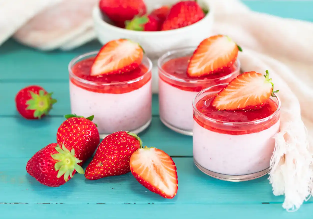 Panna cotta vanille fraises