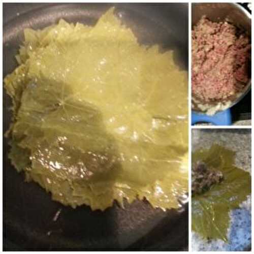 Feuilles de vigne farcies à la viande - Dolmadakia me kima - Recettes d'une Crétoise