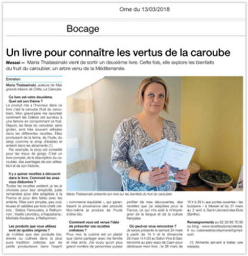 Mon article le 13.03.2018 publié chez Ouest France