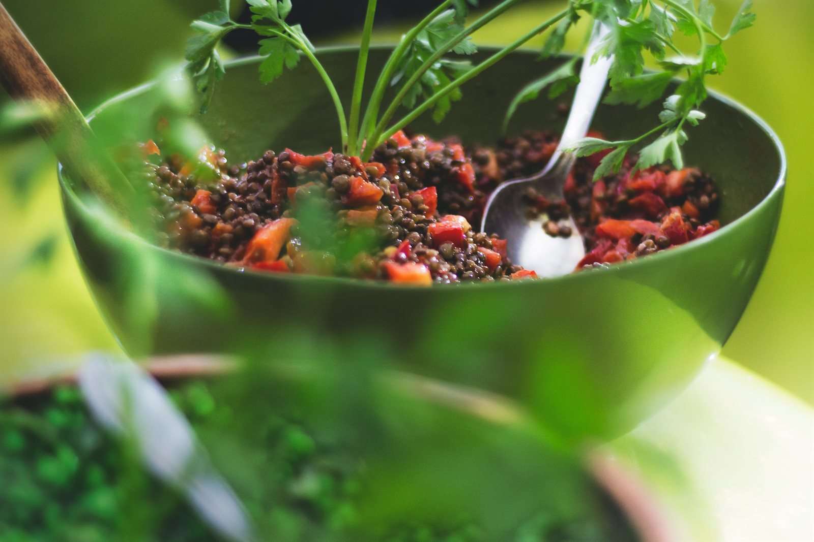 Salade méditerranéenne aux lentilles (salata me fakes)