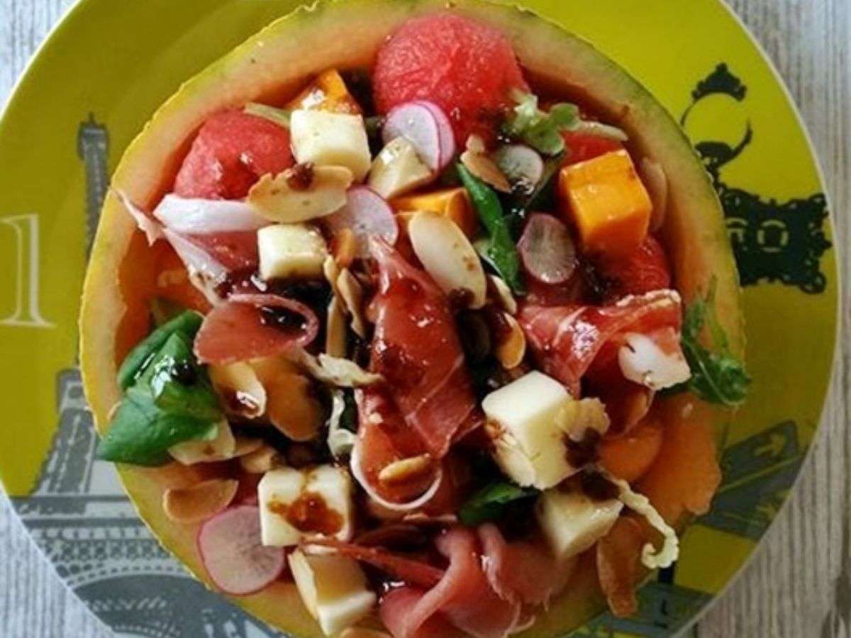 Salade melon-pastèque à la feta