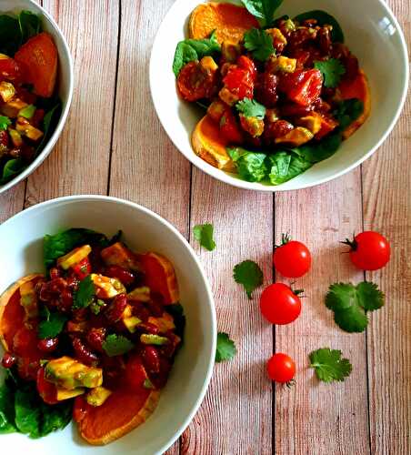 Salade de patates douces et haricots rouges