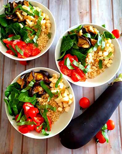 Bowl aux aubergines grillées