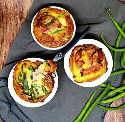 Clafoutis haricots verts, bacon et parmesan