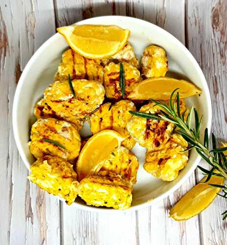 Boulettes de poulet au citron, curcuma et romarin