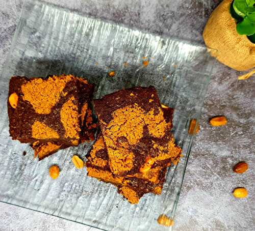 Brownies au chocolat et beurre de cacahuètes - Recettes de Clairette 