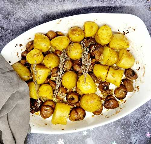 Pommes de terre et châtaignes rôties au cumin - Recettes de Clairette 