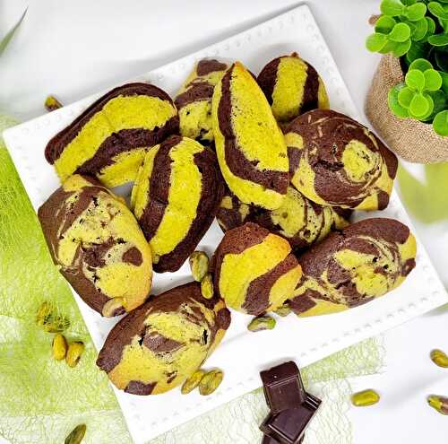 Madeleines marbrées chocolat pistache