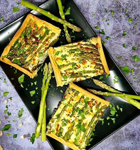 Quiche aux oignons rouges et asperges