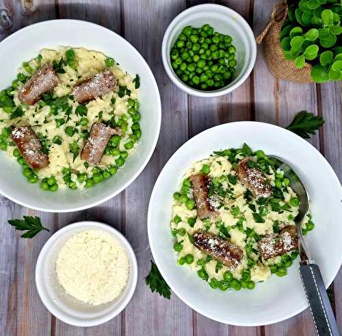 Risotto aux chipos et petits pois