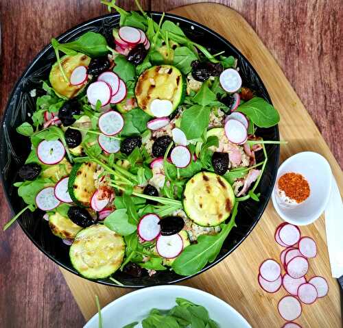 Salade de boulgour, courgettes grillées et radis