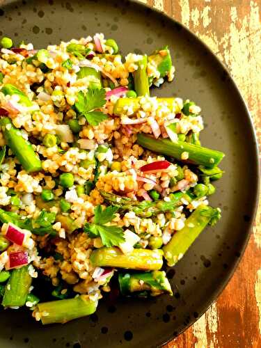 Salade de sarrasin, asperges et petits pois