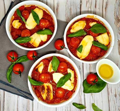 Gratins de poivrons, tomates et halloumi