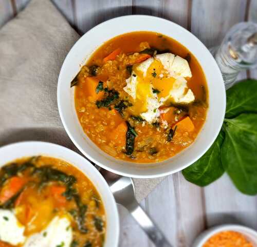 Soupe de lentilles corail et potimarron