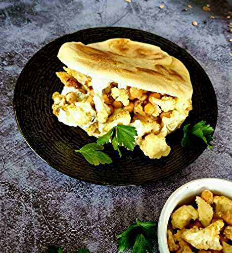 Pita au chou fleur et pois chiches grillés