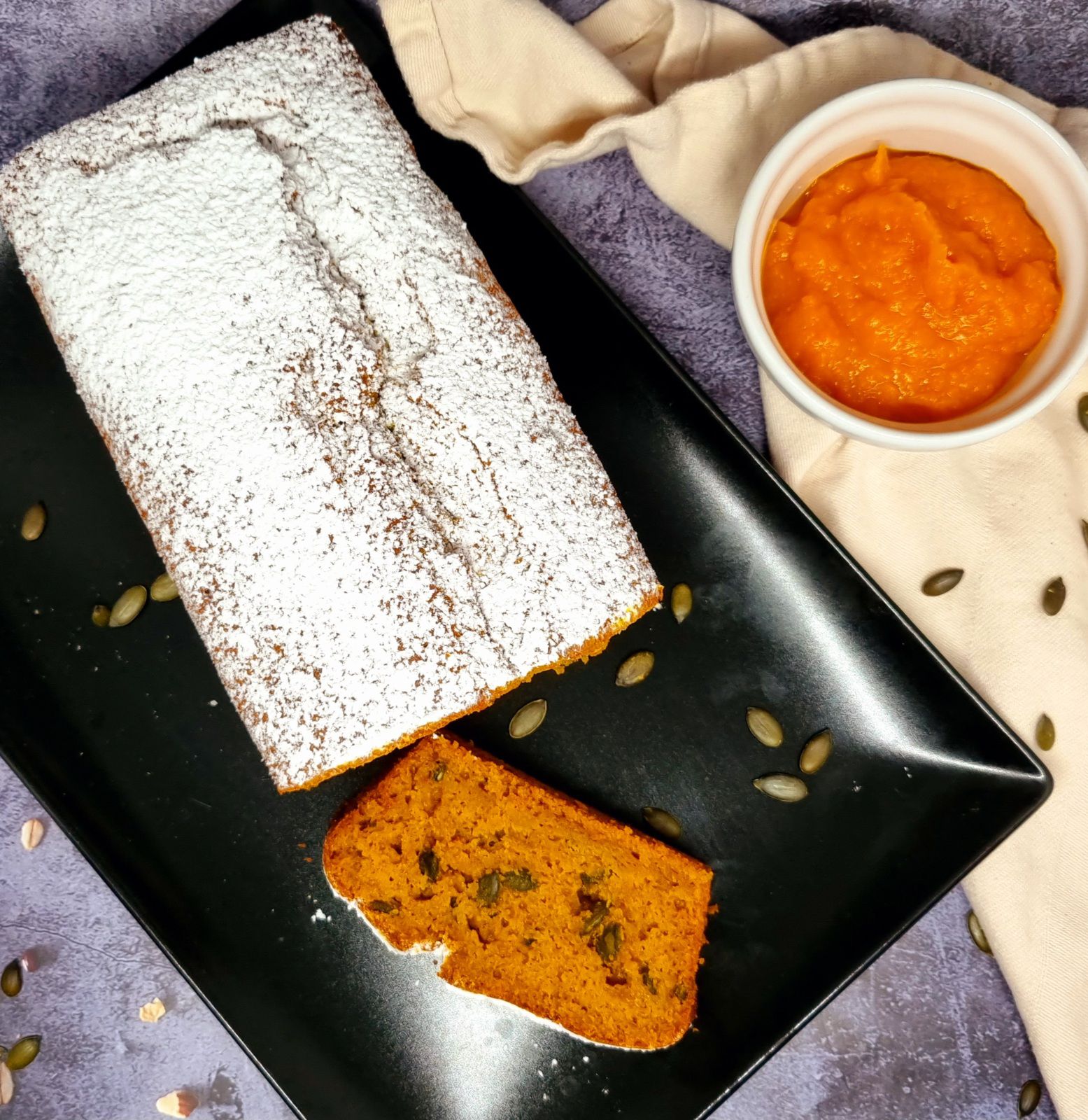 Cake au potimarron et graines de courge