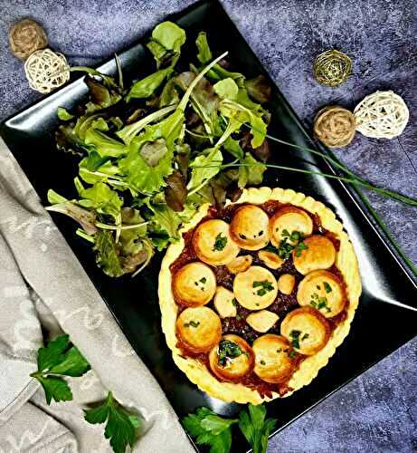 Tartelettes au boudin blanc et confit d'oignon