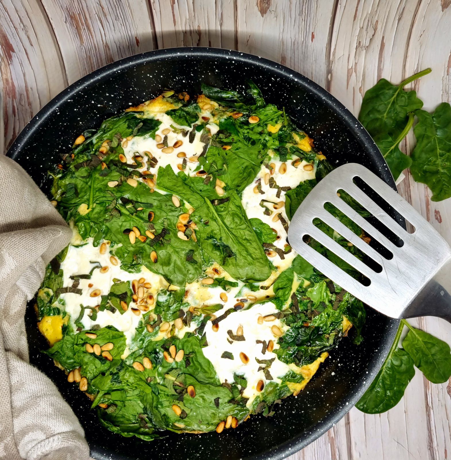 Fritatta épinards et burrata