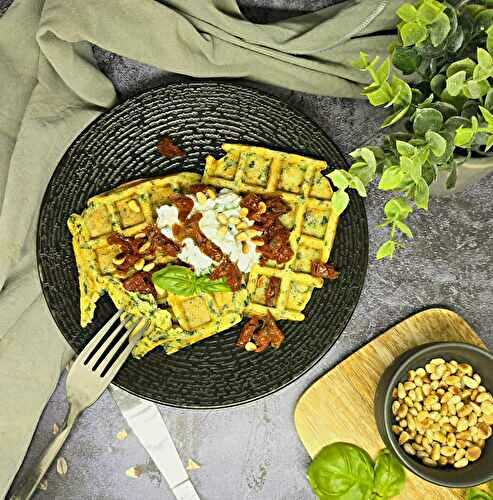 Gaufres de polenta et épinards