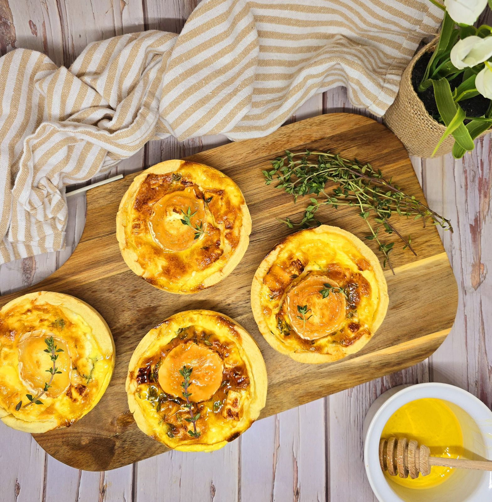 Quiches au chèvre et thym