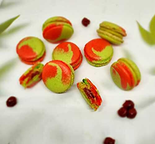 Macarons pistache cerise