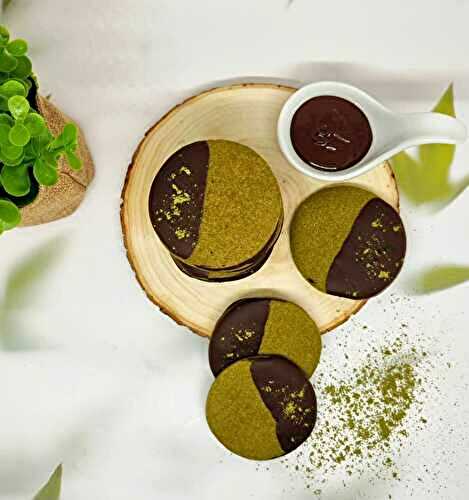 Shortbreads matcha chocolat noir