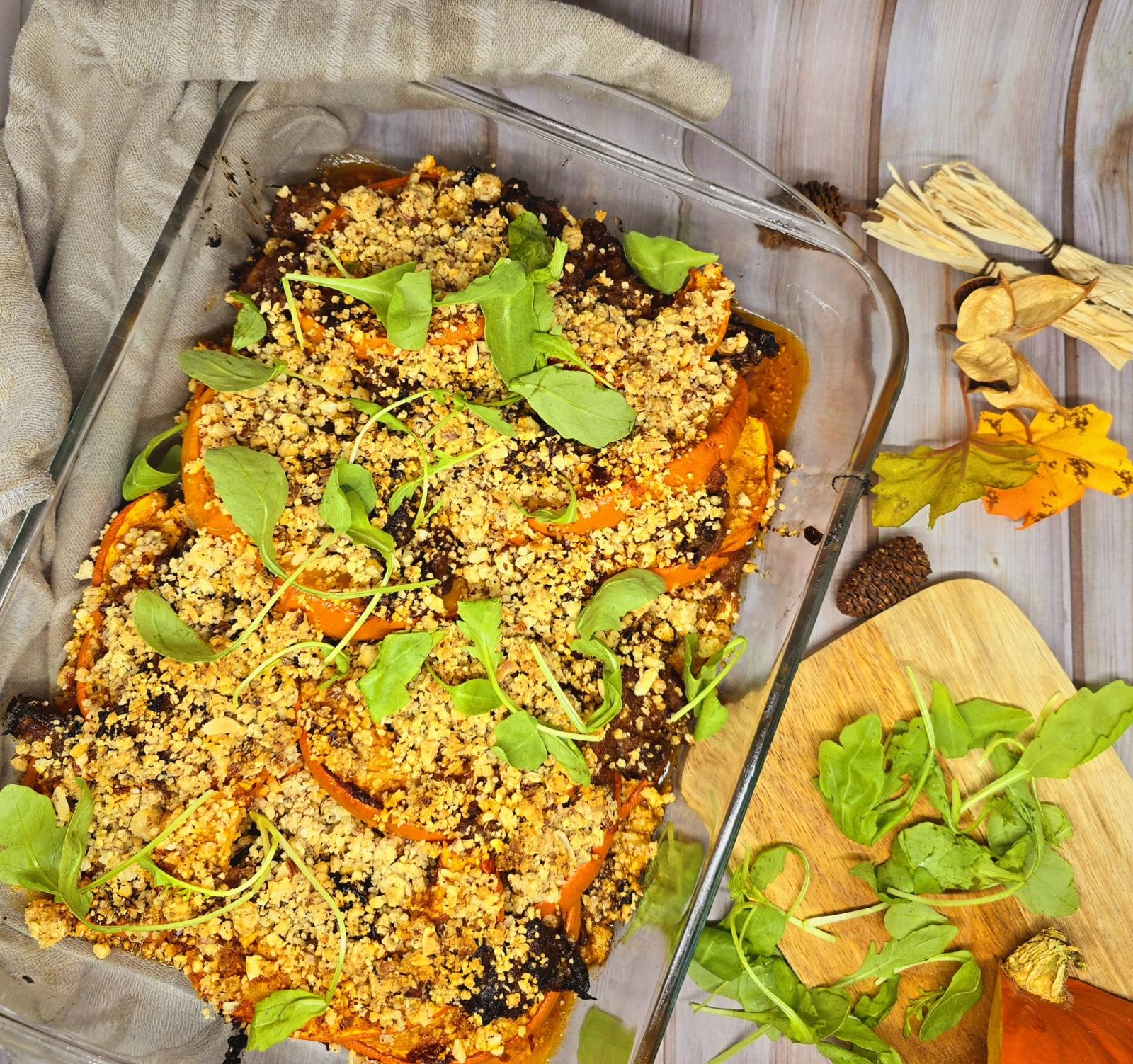 Crumble de potimarron et effiloché de porc