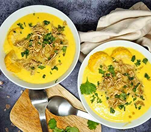 Soupe de maïs au poulet épicé