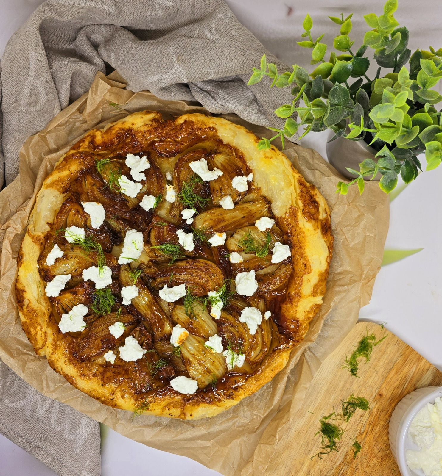 Tatin de fenouil au chèvre