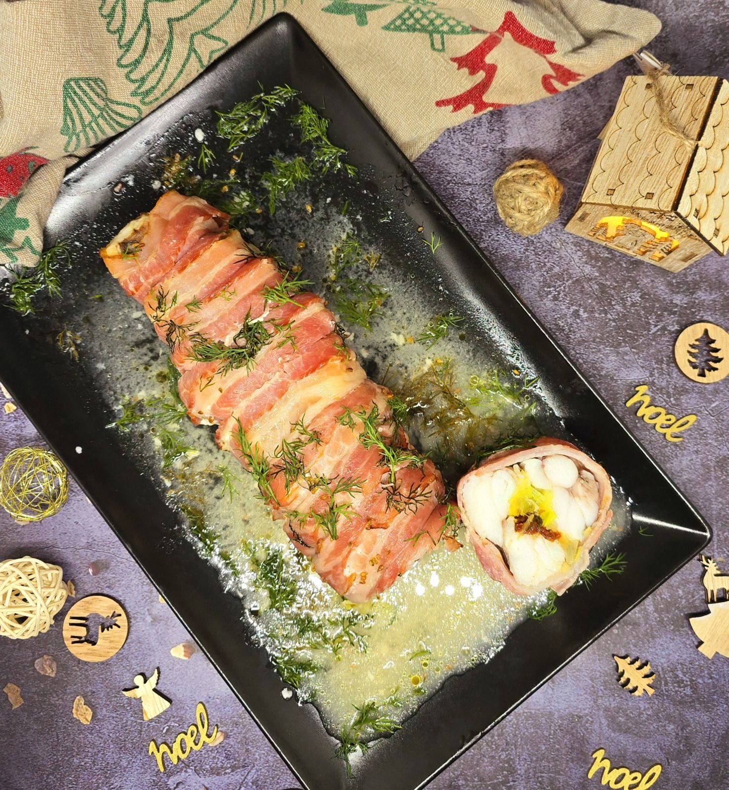 Rôti de lotte farci