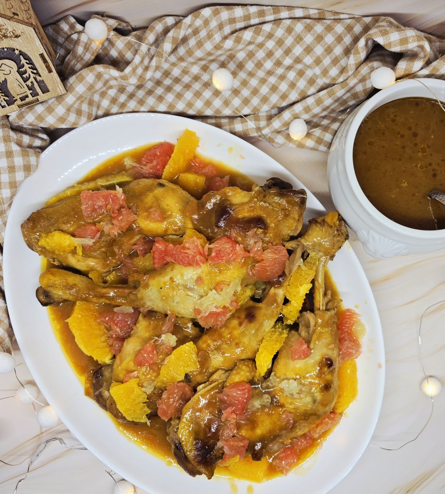 Volaille aux agrumes et épices de Noël