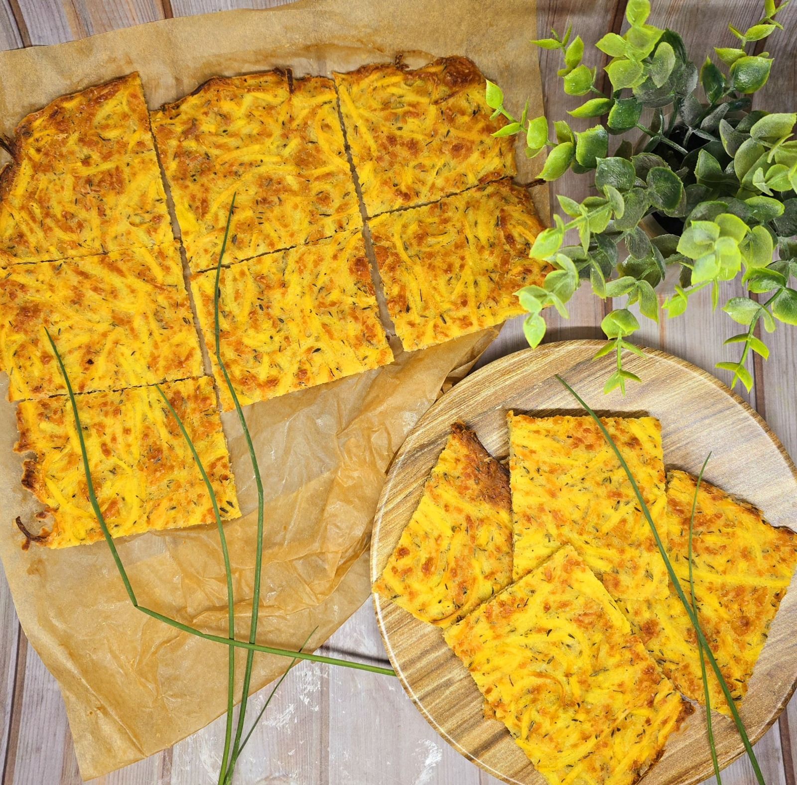 Scarpaccia de pommes de terre et halloumi