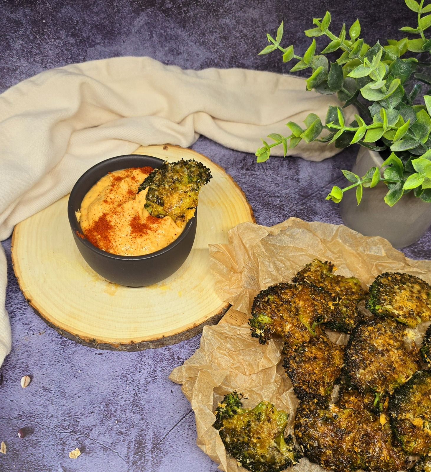 Smashed brocoli sauce haricots blancs