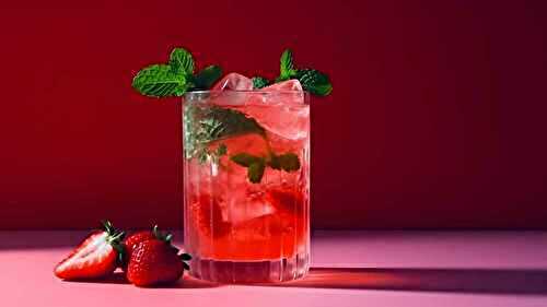 Cocktail rafraîchissant aux fraises et à la menthe sans alcool