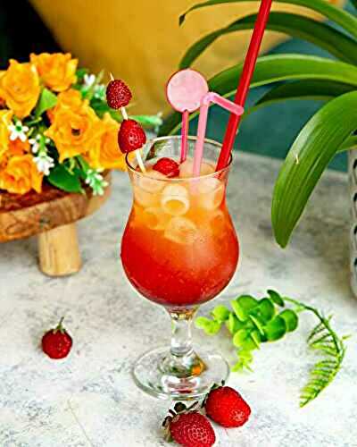 Cocktail Tropical Fraise-Litchi avec ou sans alcool