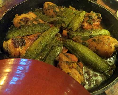 Tajine de poulet aux courgettes citron confit