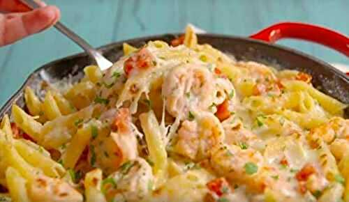 Casserole de crevettes à l’ail et à la sauce Alfredo