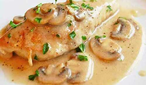 Cuisses de poulet sauce champignons et moutarde