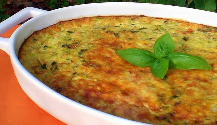 Flan de courgettes au basilic et parmesan