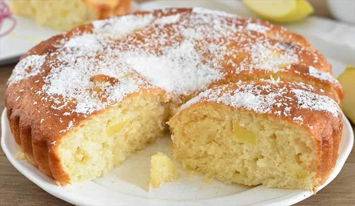 Gâteau aux pommes et noix de coco allégé