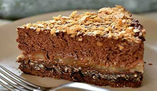 Gâteau crousti-fondant chocolat-poire