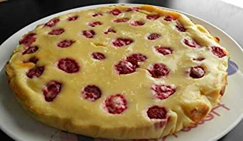 Gâteau petits suisses et framboises