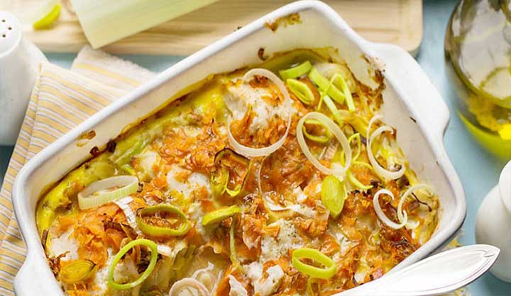 Gratin de courge butternut aux poireaux