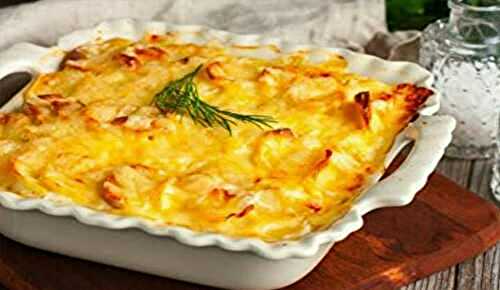 Gratin de pommes de terre au saumon et à la béchamel