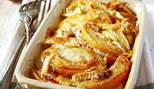 Gratin de pommes et pommes de terre au camembert