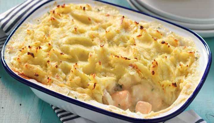 Hachis Parmentier aux Crevettes et Saumon