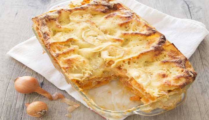 Lasagne au fromage de chèvre et courge butternut