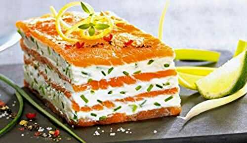 Mille-feuilles de saumon fumé au mascarpone citronné