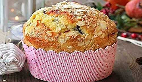 Panettone italienne aux pépites de chocolat et aux amandes Pour Noël